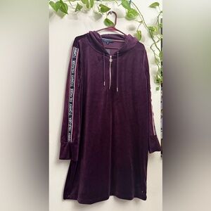 Tommy Hilfiger Burgundy Hoodie Dress